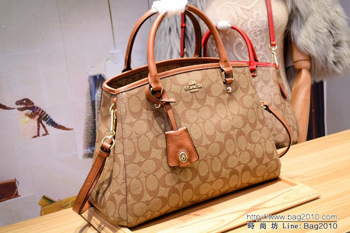 COACH蔻馳 原單經典款 戴妃包 pvb配頭層牛皮 實用大氣款 34608 手提斜挎包  Chz1410